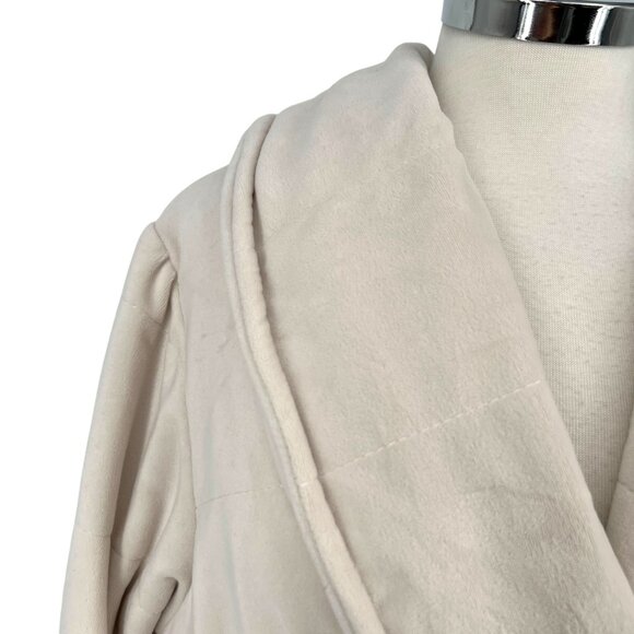 Daydream By Berkshire Home Womens Plush Robe Belted Cream Beige Size Large NWT - Picture 3 of 11